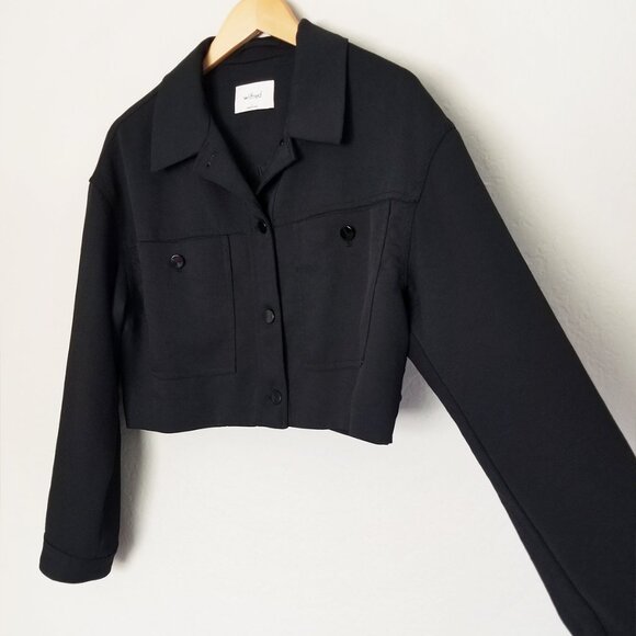 Aritzia Wilfred Little Cropped Jacket in Black L $198 Minimalist Classic Boxy - Picture 12 of 16